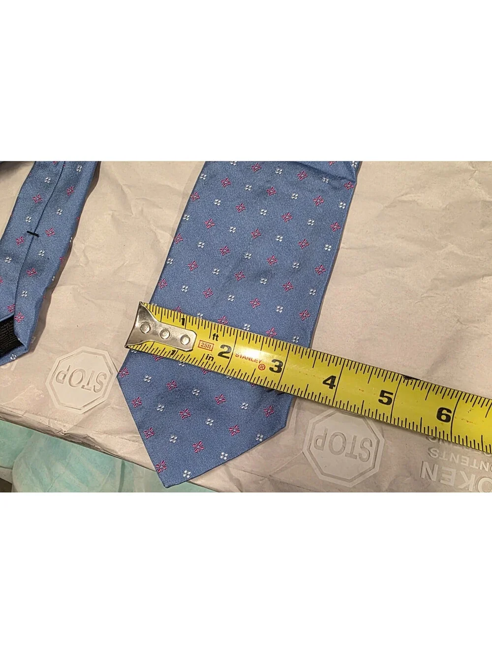 Brooks Brothers New York makers Silk Men's Necktie  Floral Blue USA 58x3.1/4